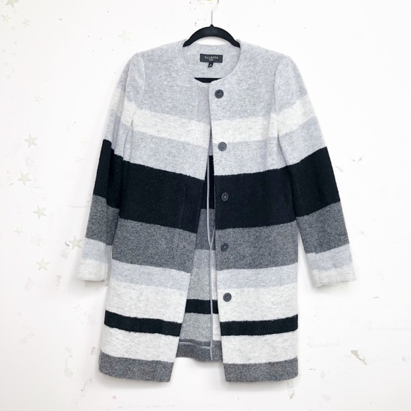 TALBOTS petites boiled wool striped coat - Picture 13 of 13